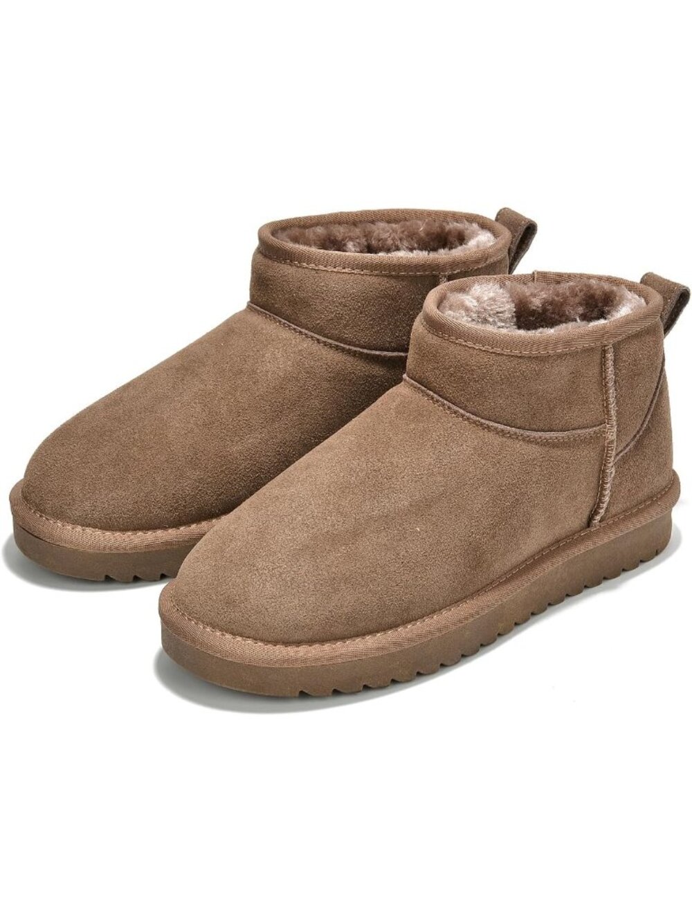 Womens Mushroom Suede Project Cloud Genuine Leather Comfortable Ankle Boots